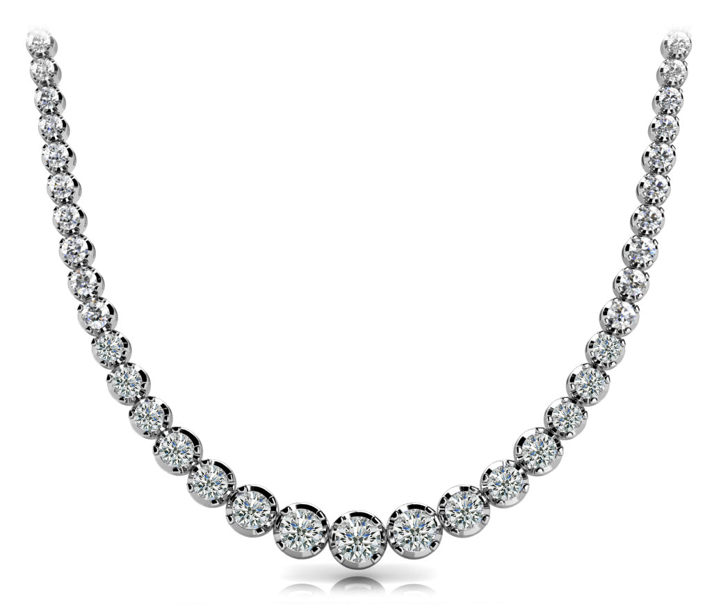 Graduating Four-Prong Basket Ring with 15.09 Carat SI1-SI2 G-H Diamonds