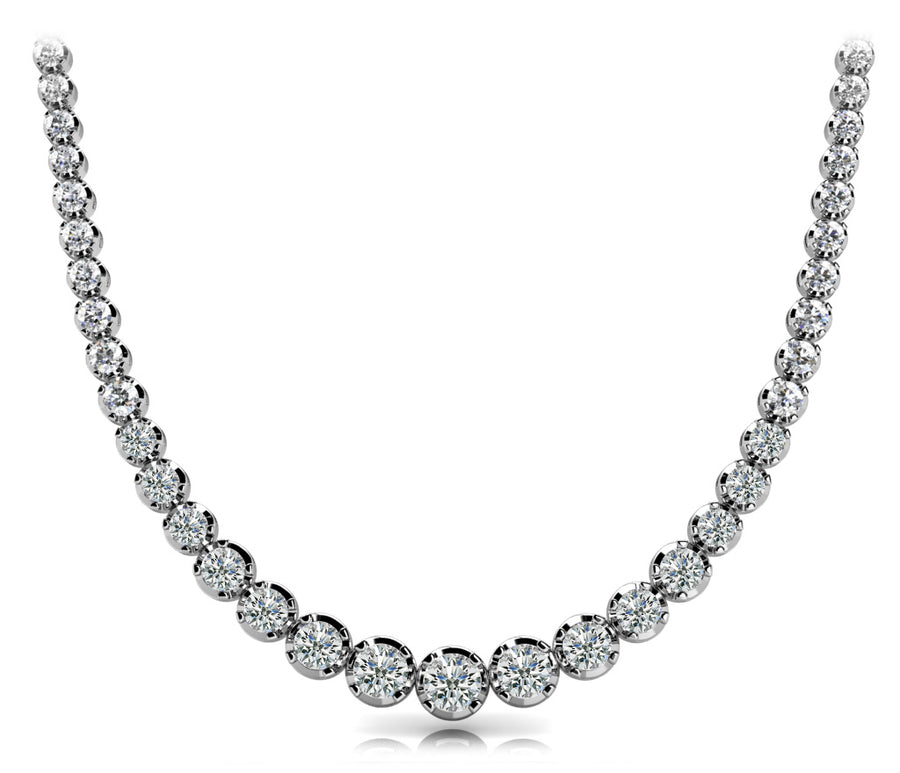 Graduating Four-Prong Basket Semi-Mount Ring with 9.15 Carat Total Diamond Weight