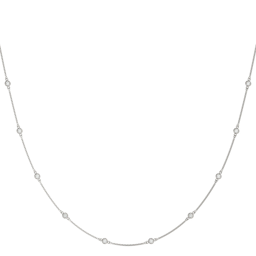 Delicate 3/4 Carat Total Weight Diamond Station Necklace with SI1-SI2 G-H Stones