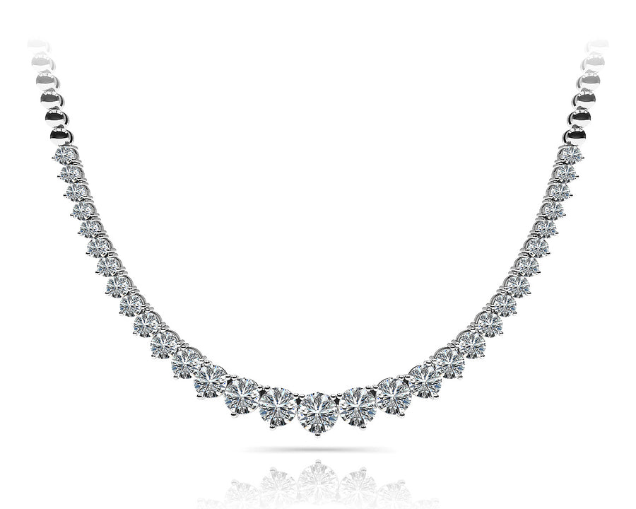 Elegant Graduated Prong-Set Diamond Necklace with 2 Carat Total Weight