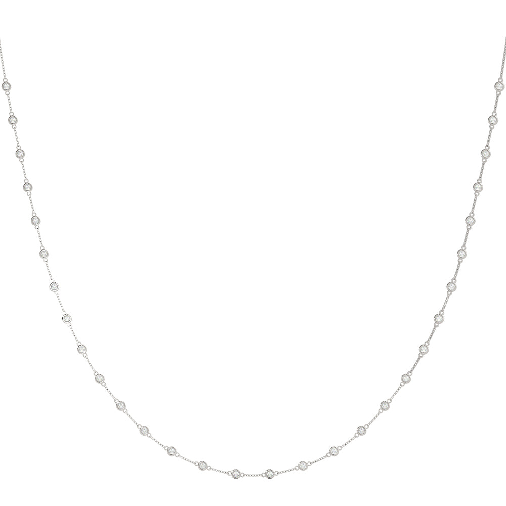 Elegant Diamond Necklace with 2.5 Carat Total Weight in SI1-SI2 G-H Quality Stones