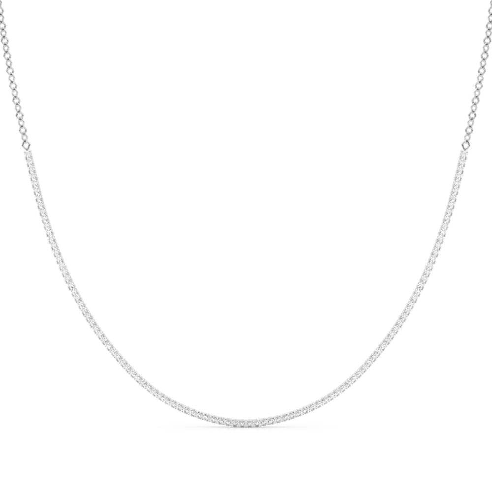16 Inch Diamond Necklace with 3.68 Carat Total Weight in SI1-SI2 G-H Quality Stones