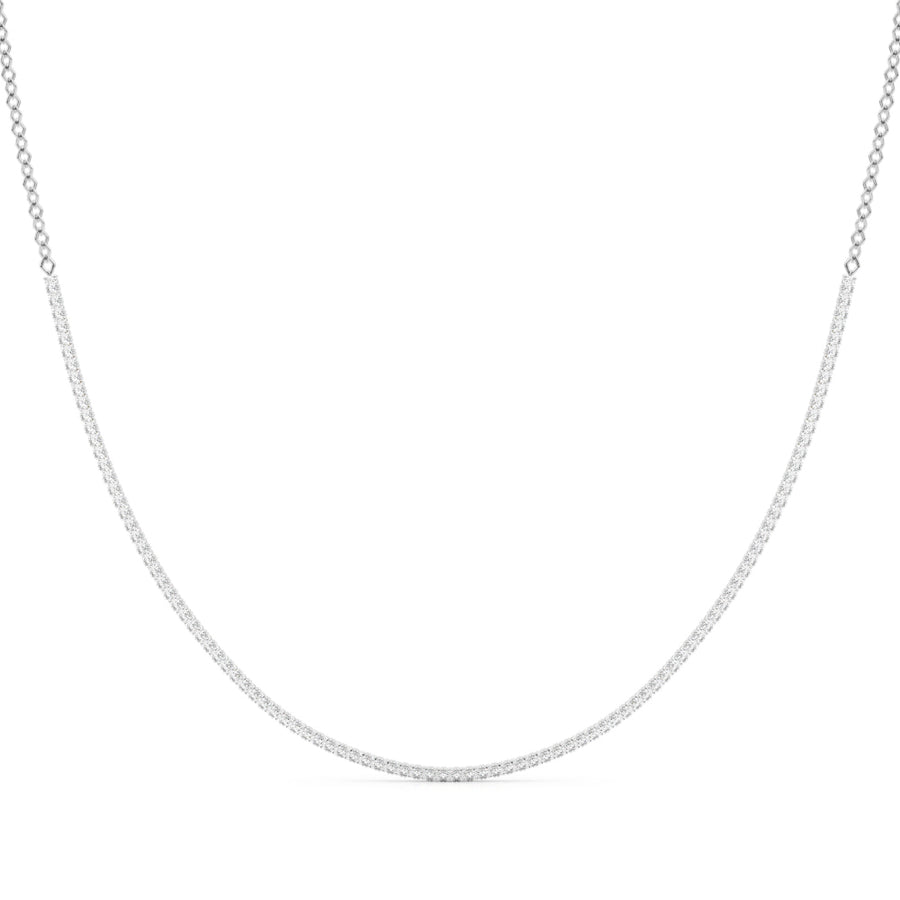 16 Inch Diamond Necklace with 3.68 Carat Total Weight in SI1-SI2 G-H Quality Stones