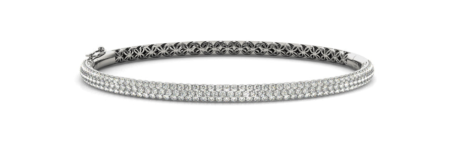 Elegant Multi-Row Diamond Bangle with 2.625 Carat Total Weight in SI1-SI2 G-H Quality