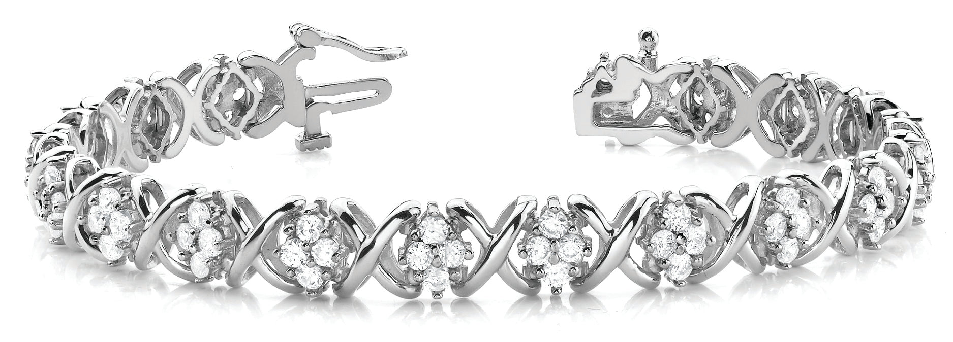 Elegant XO Line Bracelet with 1.12 Carat Total Diamond Weight, SI1-SI2 G-H Quality