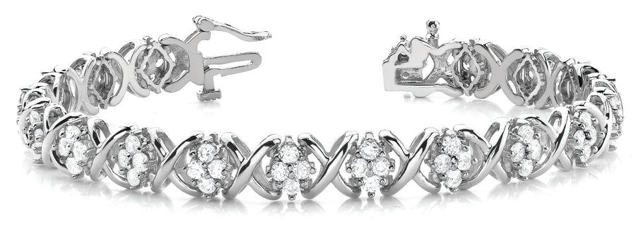 Elegant XO Line Bracelet with 1.12 Carat Total Diamond Weight, SI1-SI2 G-H Quality
