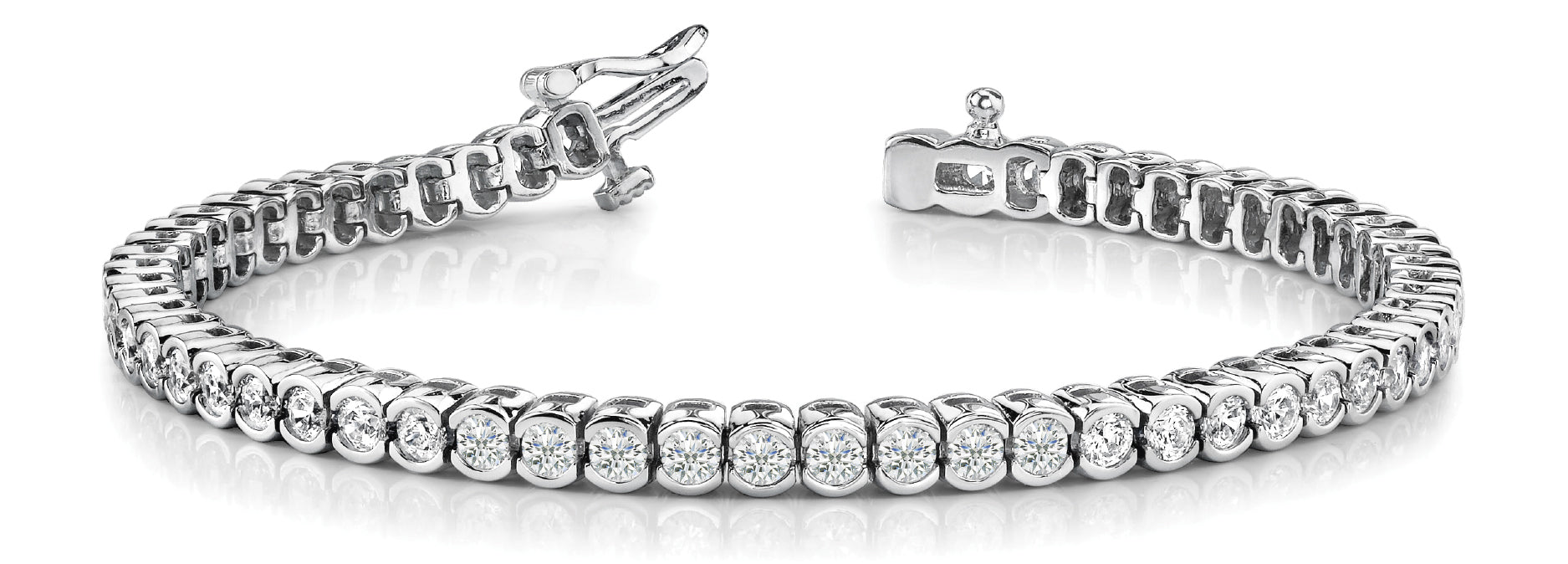 Elegant Bezel-Set Diamond Bracelet with 7.82 Carat Total Weight in G-H SI1-SI2 Quality