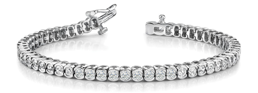 Elegant Bezel-Set Diamond Bracelet with 7.82 Carat Total Weight in G-H SI1-SI2 Quality