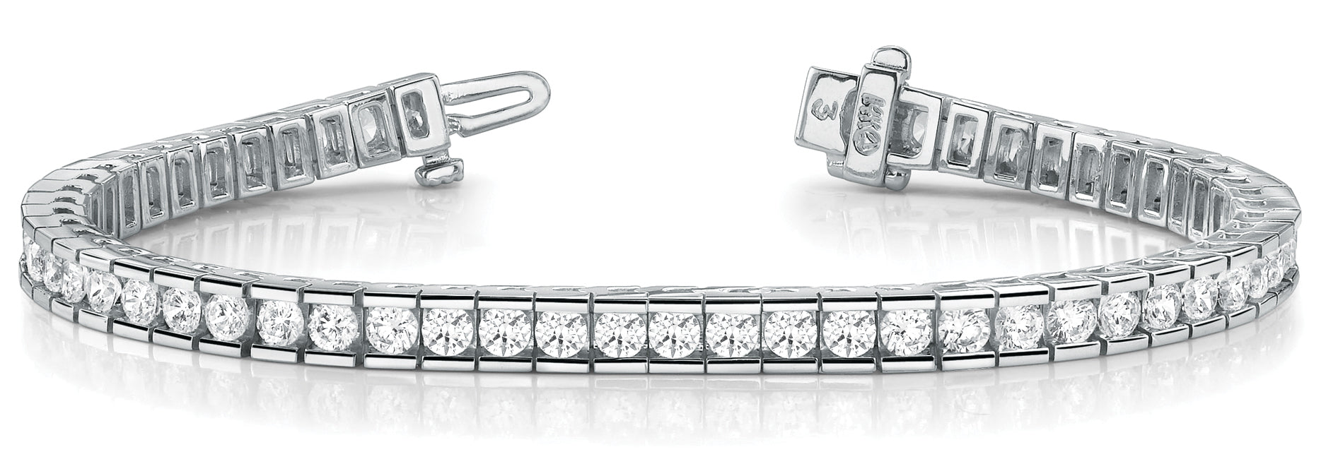 Elegant Channel-Set Diamond Bracelet with 10.5 Carat Total Weight in G-H SI1-SI2 Quality