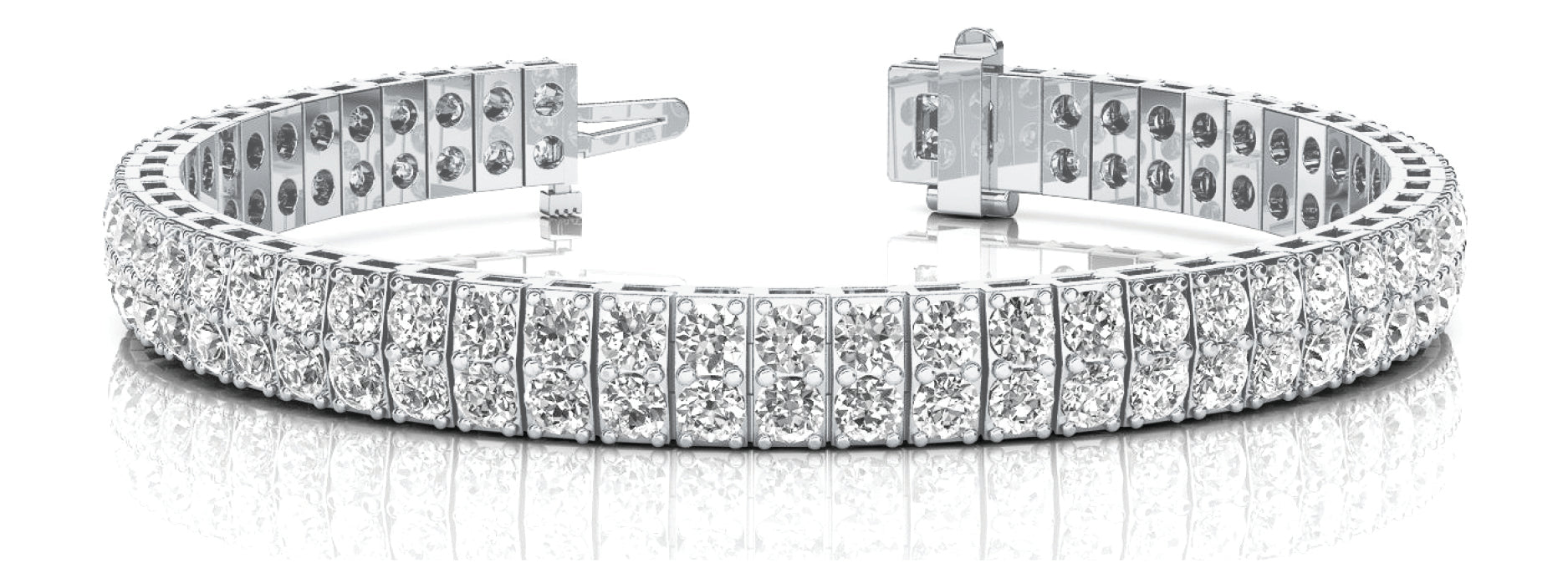Elegant Vertical Bar Link Bracelet with 4 Carat Total Weight Diamonds, SI1-SI2 G-H Quality