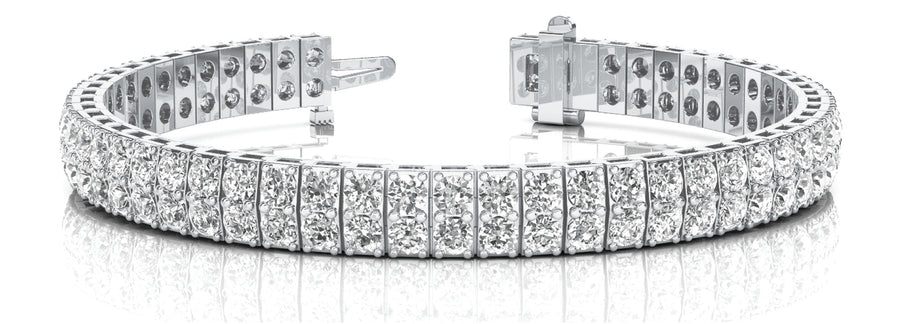 Elegant Vertical Bar Link Bracelet with 4 Carat Total Weight Diamonds, SI1-SI2 G-H Quality