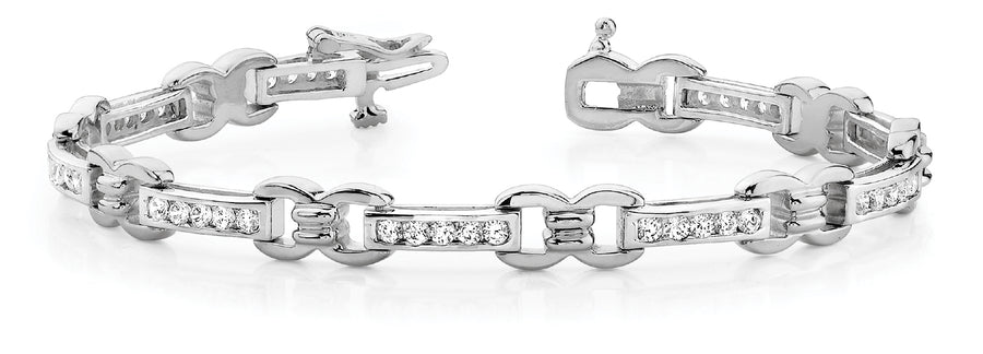 Elegant Diamond Tennis Bracelet with 2.20 Carat Total Weight SI1-SI2 G-H Quality Stones