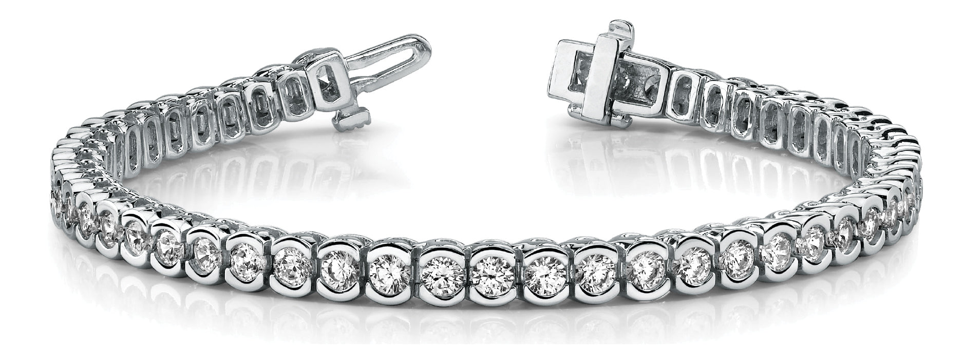 Polished Diamond Semi-Mount Bracelet with 3.25 Carat Total Weight SI1-SI2 G-H Diamonds