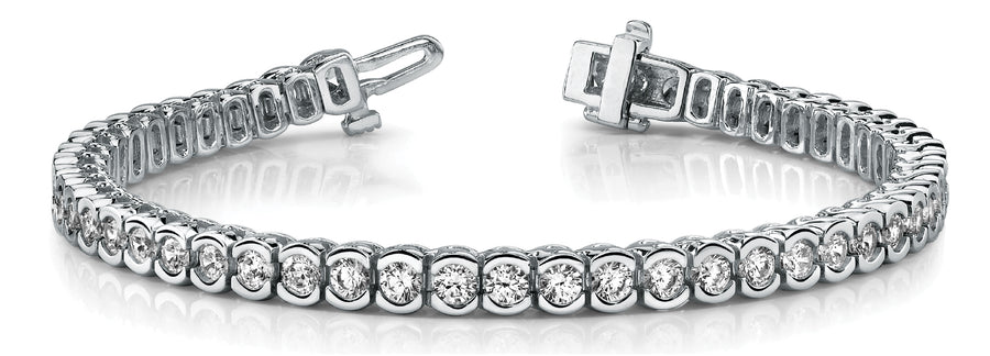 Polished Diamond Semi-Mount Bracelet with 3.25 Carat Total Weight SI1-SI2 G-H Diamonds