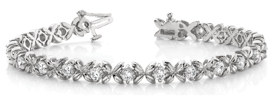 Elegant XO Line Bracelet with 2 Carat Total Weight Diamonds in SI1-SI2 Clarity