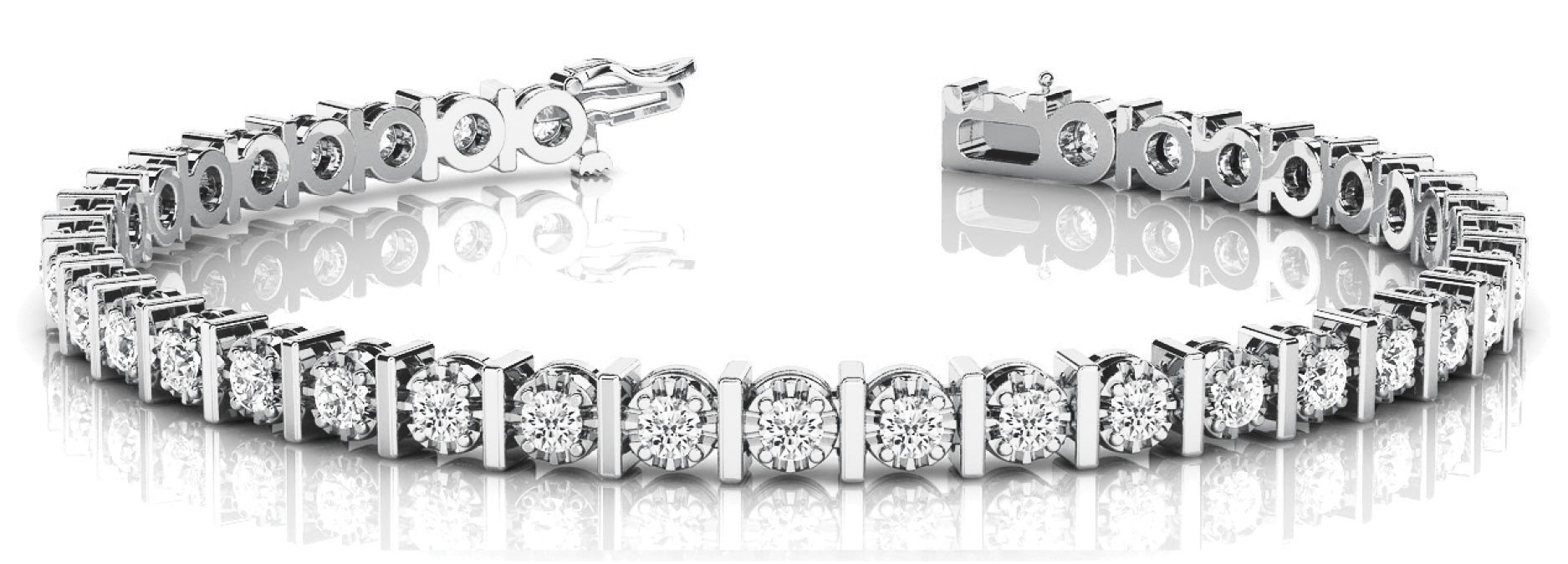 Elegant Half Carat Total Weight Diamond Bar Link Bracelet in SI1-SI2 G-H Quality