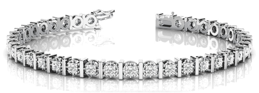 Elegant Diamond Line Bracelet with 1.5 Carat Total Weight in SI1-SI2 G-H Quality