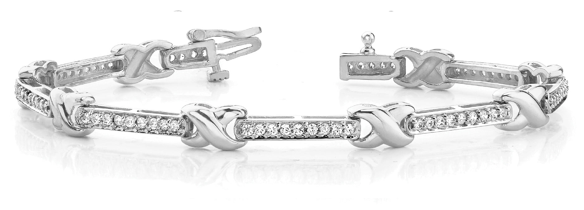 Elegant Diamond Bracelet with 2 Carat Total Weight SI1-SI2 G-H Quality Stones