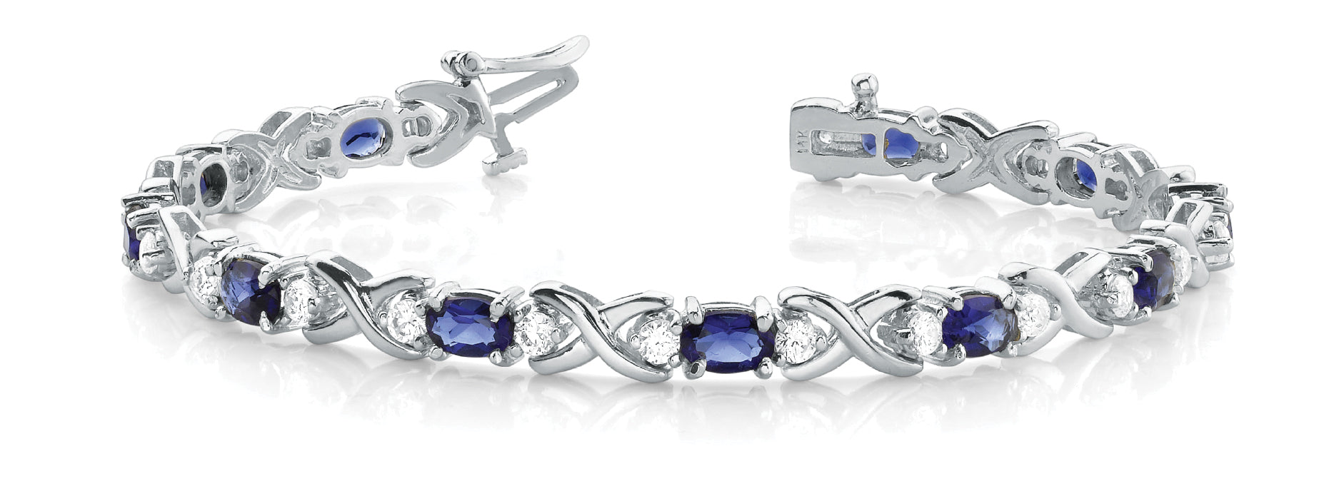 Polished Diamond Bracelet with 1.25 Carat Total Weight in SI1-SI2 G-H Quality Stones
