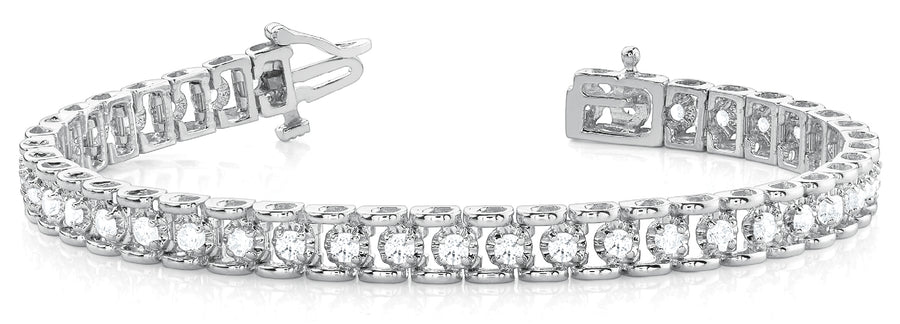 Elegant Prong-Set Diamond Bracelet with 3 Carat Total Weight in G-H SI1-SI2 Quality