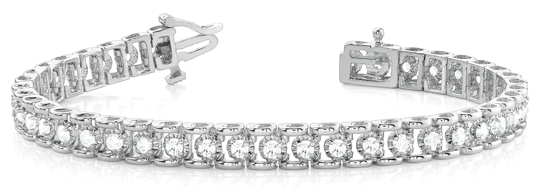 Elegant Prong-Set Diamond Bracelet with 4 Carat Total Weight in G-H SI1-SI2 Quality
