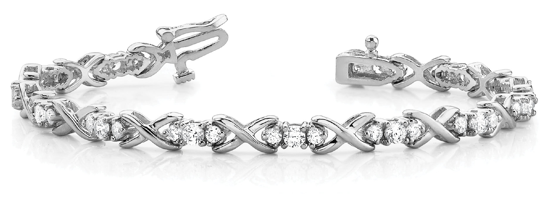 Elegant XO Line Bracelet with 2.47 Carat Total Weight Diamonds in SI1-SI2 G-H Quality