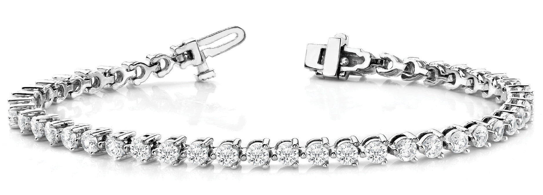 16 Carat Total Weight In-Line Diamond Tennis Bracelet with SI1-SI2 G-H Diamonds