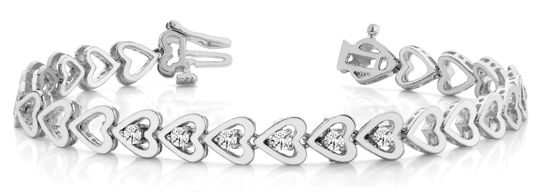 Diamond Line Bracelet with 0.24 Carat Total Weight SI1-SI2 G-H Quality Stones