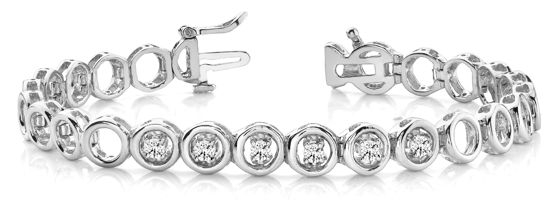 Elegant Half Carat Total Weight Diamond Line Bracelet with SI1-SI2 G-H Stones