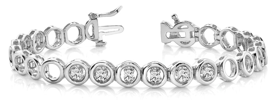 Elegant Half Carat Total Weight Diamond Line Bracelet with SI1-SI2 G-H Stones