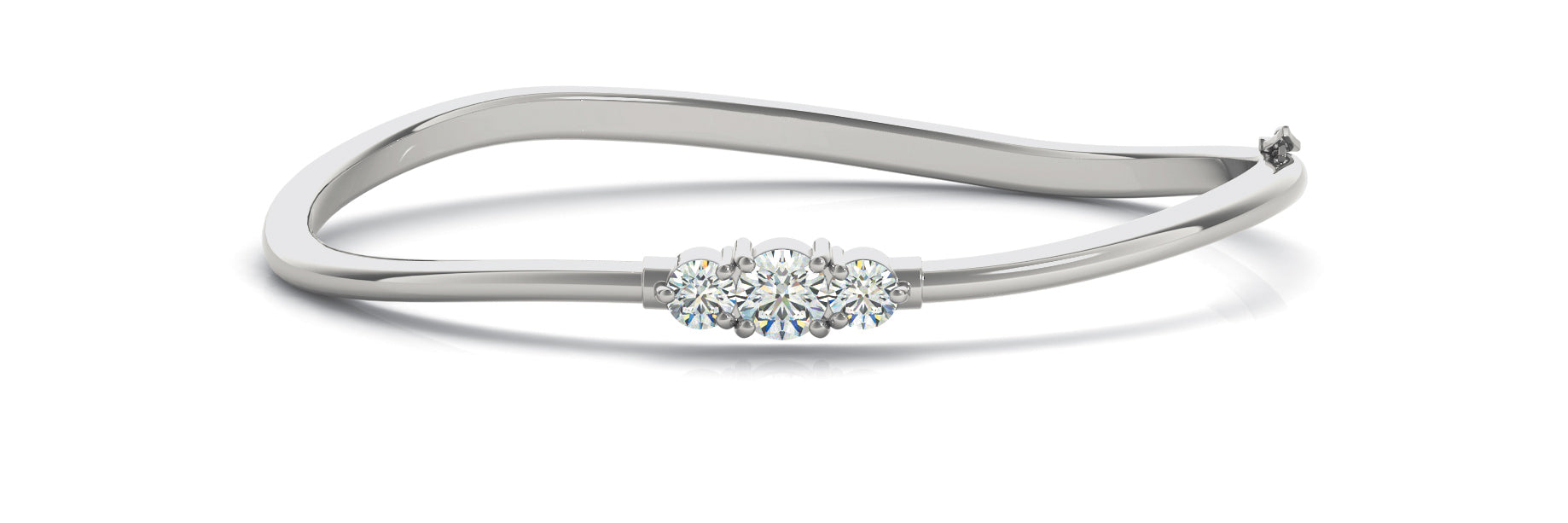 Three-Quarter Carat Total Weight Diamond Bangle Bracelet with SI1-SI2 G-H Quality Stones
