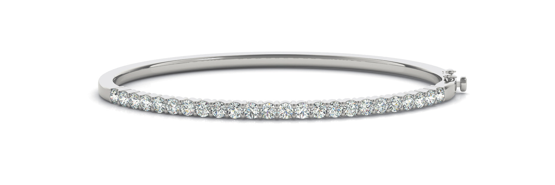 Elegant Diamond Bangle with 3 Carat Total Weight SI1-SI2 G-H Quality Stones
