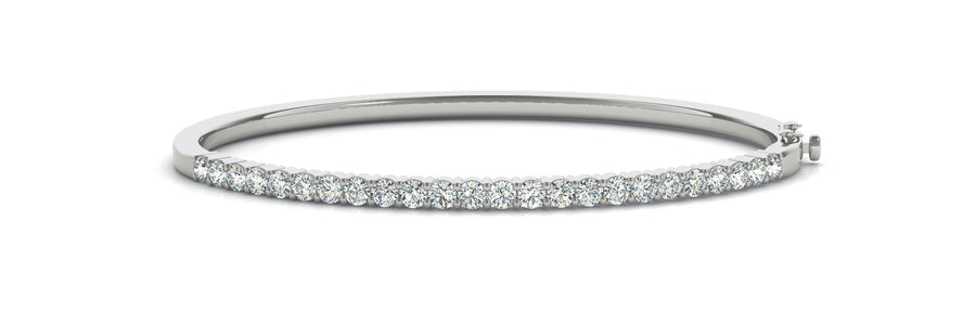 Elegant Diamond Bangle with 3 Carat Total Weight SI1-SI2 G-H Quality Stones