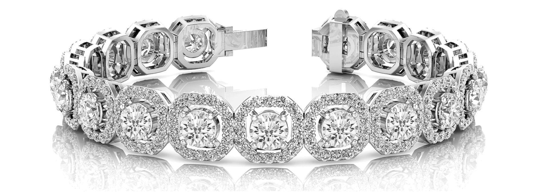 Elegant Diamond Bracelet with 13.75 Carat Total Weight in G-H SI1-SI2 Quality Stones