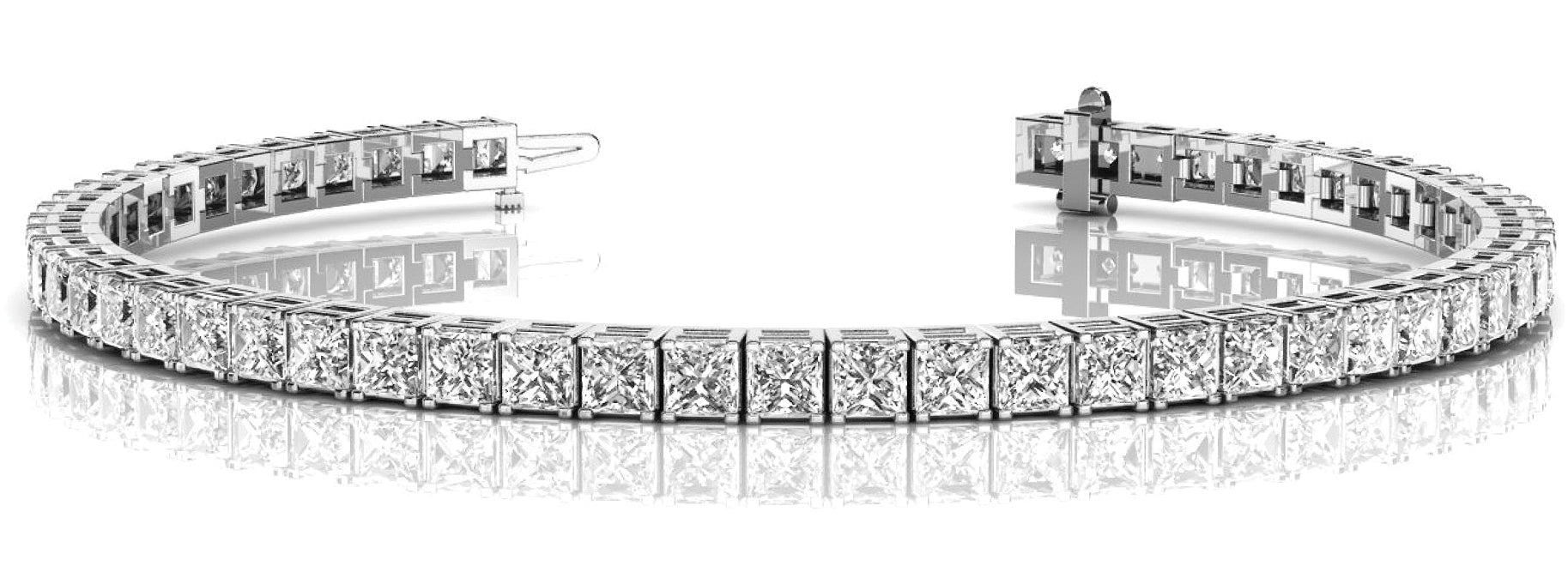 Elegant 7.5 Carat Total Weight Diamond Prong Set Line Bracelet in Complete Finish