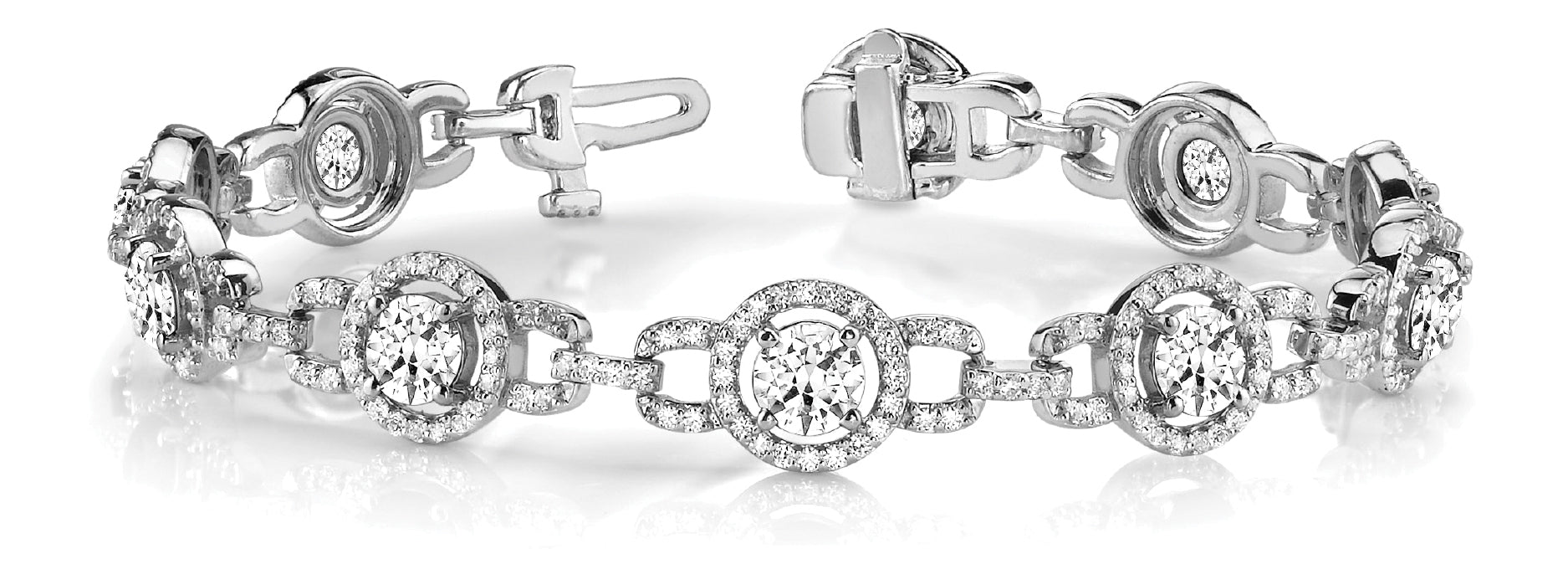 Elegant Diamond Bracelet with 4.66 Carat Total Weight, SI1-SI2 G-H Quality Stones