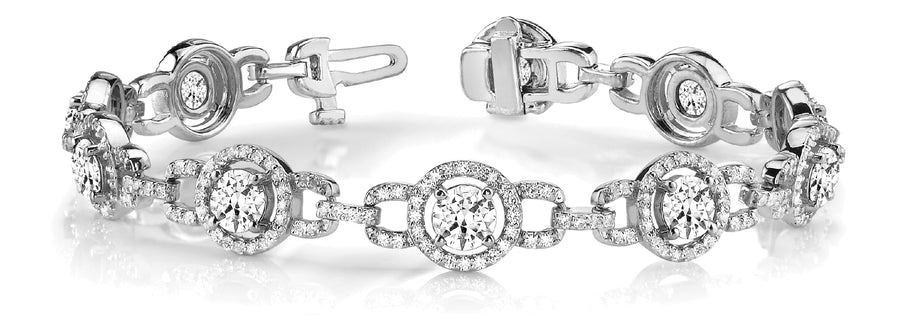 Elegant Diamond Bracelet with 4.66 Carat Total Weight, SI1-SI2 G-H Quality Stones