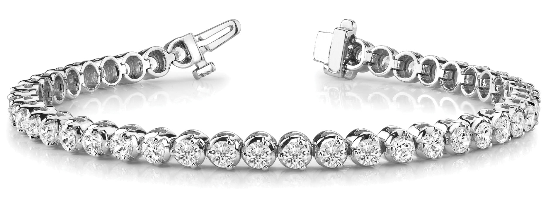 Elegant Illusion-Set Diamond Bracelet with 9.5 Carat Total Weight in G-H SI1-SI2 Quality