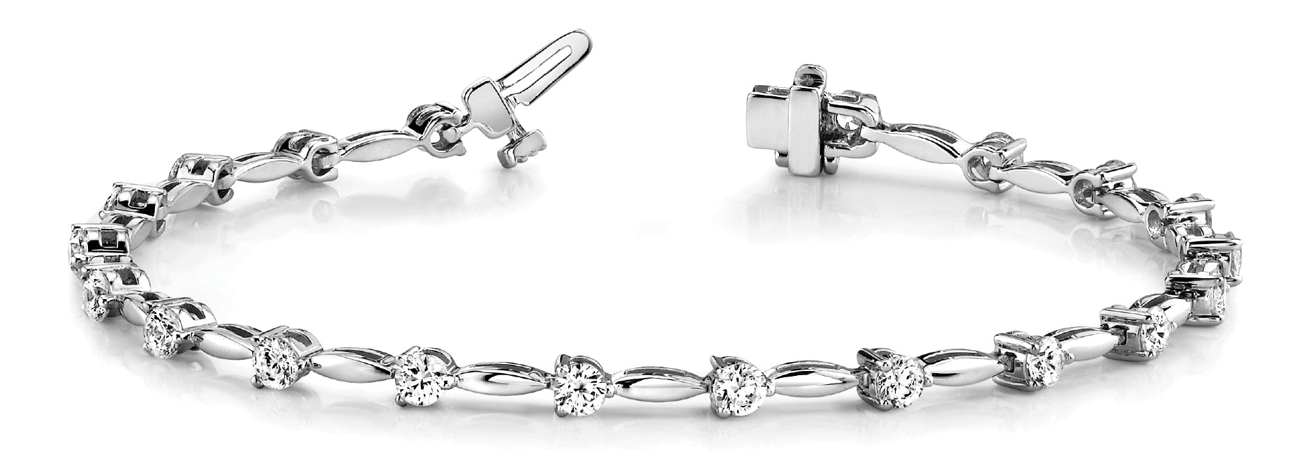 Elegant 3 Carat Total Weight Diamond Bracelet with SI1-SI2 G-H Stones