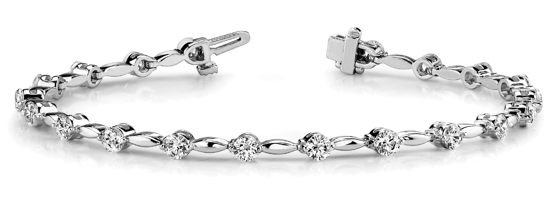 1 Carat Total Weight Diamond Fashion Bracelet with SI1-SI2 G-H Quality Stones