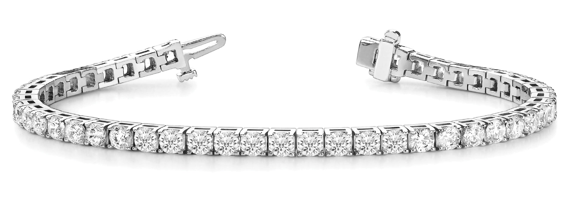 Elegant Prong-Set Diamond Bracelet with 6.75 Carat Total Weight in G-H SI1-SI2 Quality