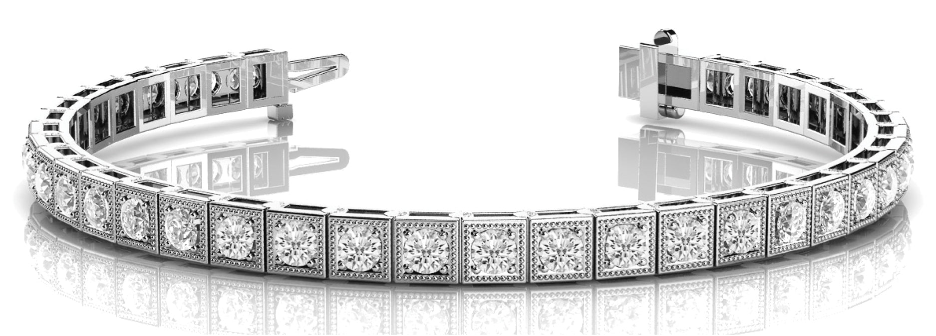 Vintage-Inspired Diamond Bracelet with 2.5 Carat Total Weight SI1-SI2 G-H Quality Stones