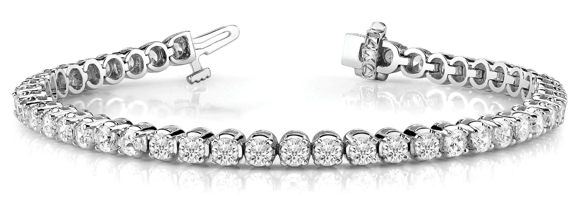 Elegant 5.5 Carat Total Weight Prong Set Diamond Line Bracelet in Sterling Silver