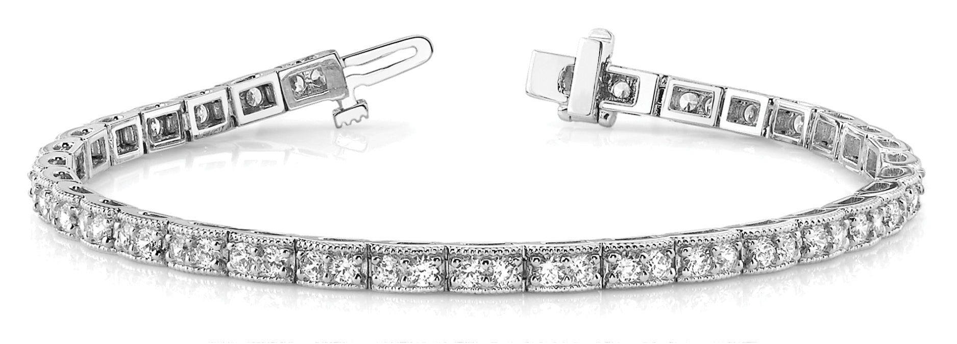 Vintage-Inspired Diamond Bracelet with 4.20 Carat Total Weight SI1-SI2 G-H Diamonds