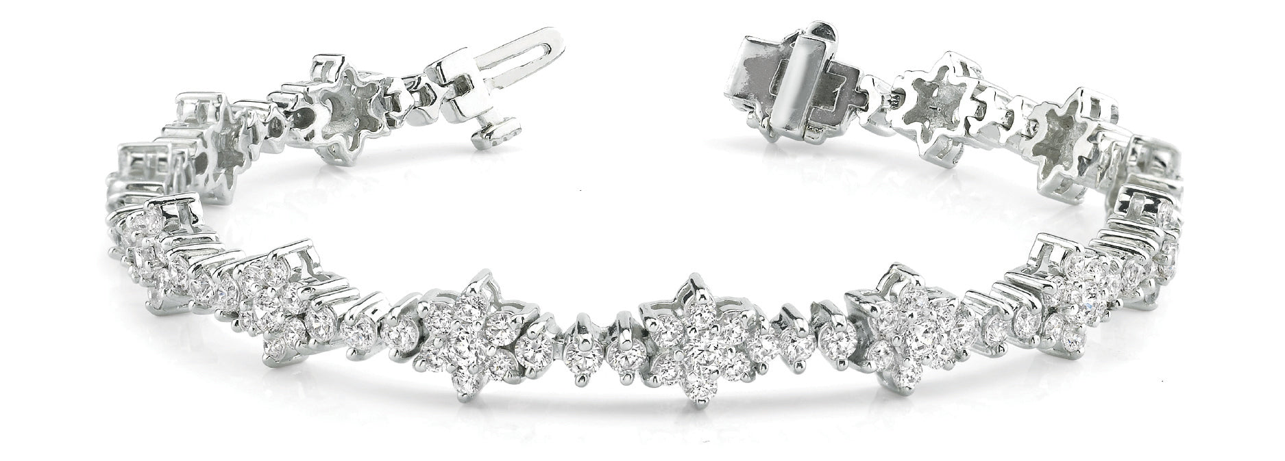 5.18 Carat Total Weight Diamond Bracelet with SI1-SI2 G-H Quality Stones