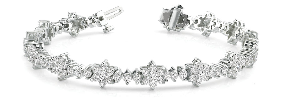 5.18 Carat Total Weight Diamond Bracelet with SI1-SI2 G-H Quality Stones