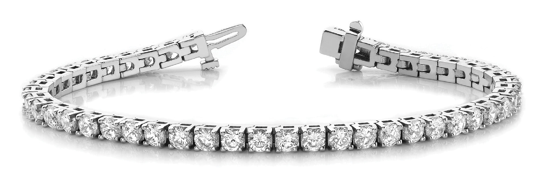 Elegant Prong-Set Diamond Bracelet with 6.12 Carat Total Weight in G-H SI1-SI2 Quality