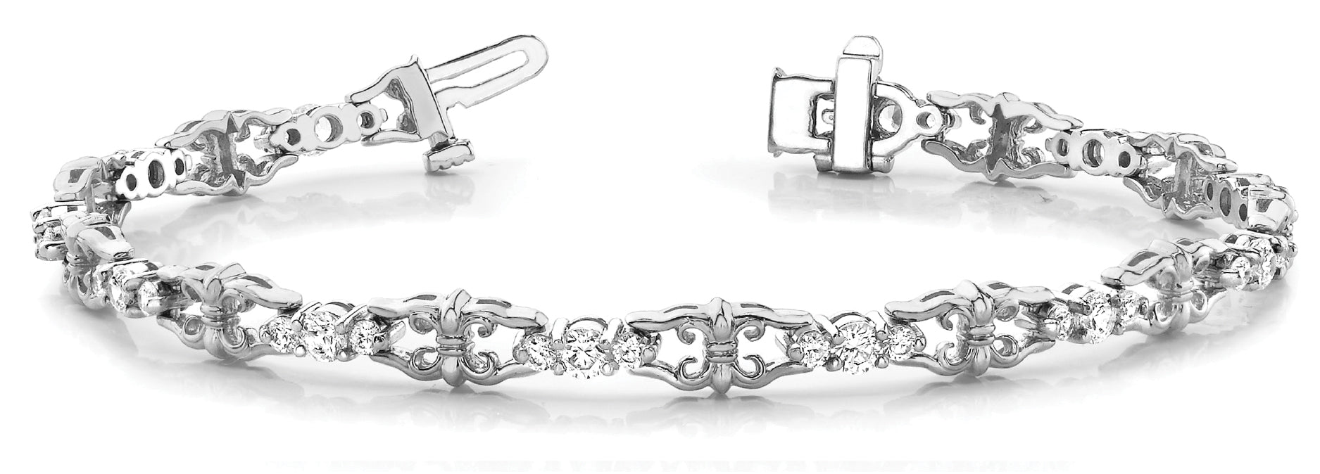 Elegant 3 Carat Total Weight Diamond Bracelet with SI1-SI2 G-H Quality Stones