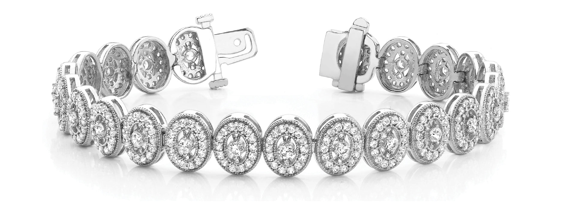 Elegant Vintage-Inspired Bracelet with 5.17 Carat Total Diamond Weight, SI1-SI2 G-H Quality
