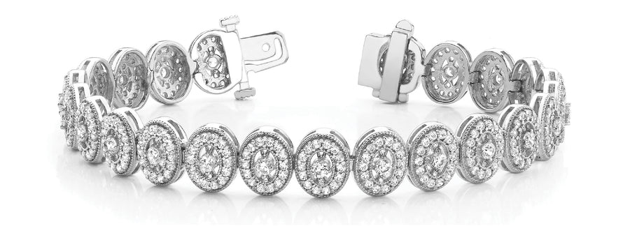 Elegant Vintage-Inspired Bracelet with 5.17 Carat Total Diamond Weight, SI1-SI2 G-H Quality